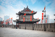 Foto: ancient tower on city wall in Xi'an ancient tower on city wall in Xi'an