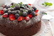 Chocolate cake with summer berries.