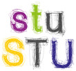 Vecor pencil sketch letters