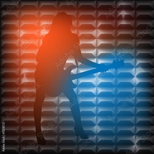 Photo: Cute girl with electric guitar Cute girl with electric guitar