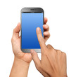 Photo: Hand holding A Big Screen Smartphone with blank screen Hand holding A Big Screen Smartphone with blank screen