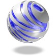 blaue gestreifte Design-Kugel