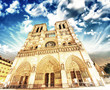 Notre Dame Cathedral - Paris. Wonderful winter sky