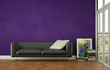 canvas print picture - Ledersofa vor lila Wand