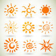 Vector Illustration of Different Abstract Suns