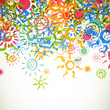 Vector Illustration of an Abstract Background with Suns