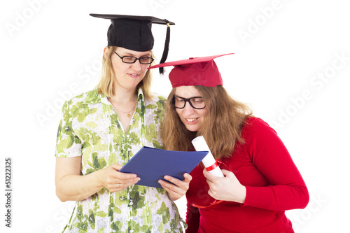 Photo: Two happy female graduates Two happy female graduates