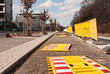 Vandalismus in einer Strassenbaustelle