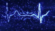 digital pixel EKG blue loopable background