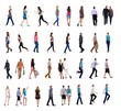 collection " back view of walking people "