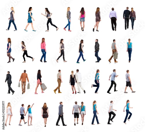 Photo: collection " back view of walking people " collection " back view of walking people "