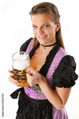 Photo: Frau mit Mass Frau mit Mass