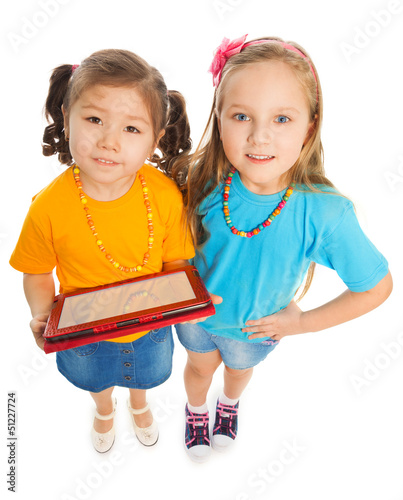 Photo: Best friends with digital tablet Best friends with digital tablet