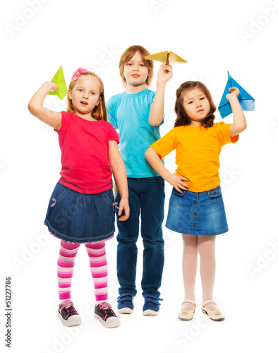 Photo: Kids and paper plane Kids and paper plane