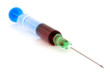 Syringe with blood isolated