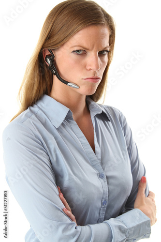 Photo: Geschäftsfrau mit Headset Geschäftsfrau mit Headset