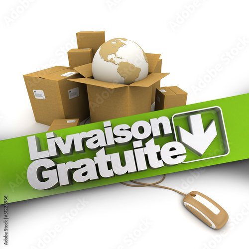 Illustration: e-commerce Livraison gratuite e-commerce Livraison gratuite
