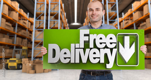 Illustration: Free delivery, man Free delivery, man