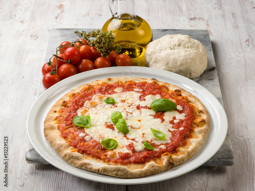 Photo: margherita pizza with buffalo mozzarella margherita pizza with buffalo mozzarella