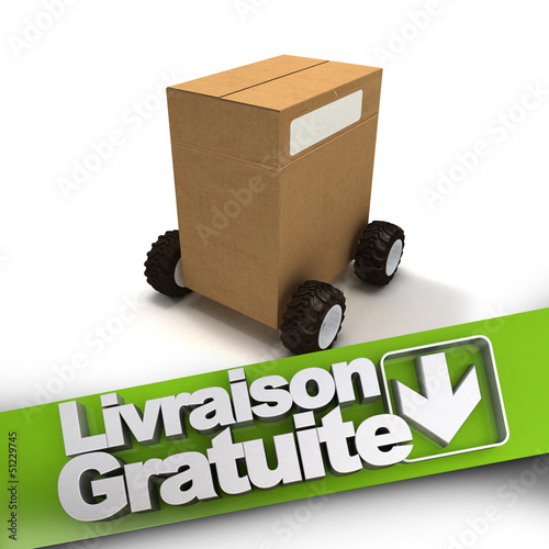Illustration: Livraison gratuite, box on wheels Livraison gratuite, box on wheels