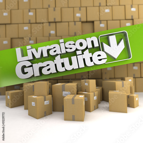 Illustration: Livraison gratuite, box wall Livraison gratuite, box wall