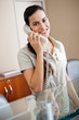 Female Receptionist Attending Call