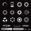 Loading symbols vector set