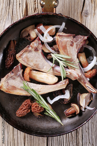 Photo: Lamb chops and mushroom Lamb chops and mushroom