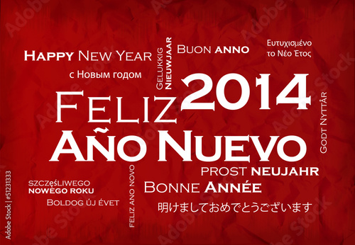 Illustration: Feliz Año Nuevo 2014 internacional traducción nube de etiquetas Feliz Año Nuevo 2014 internacional traducción nube de etiquetas