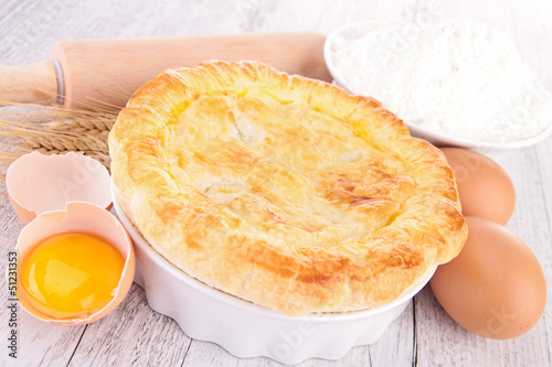 Photo: egg, flour and chicken pot pie egg, flour and chicken pot pie