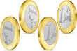 Vector: full set of one euro coins full set of one euro coins