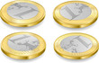 Vector: full set of one euro coins full set of one euro coins