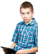 Kid with a tablet computer