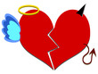 Devil or angel - red heart