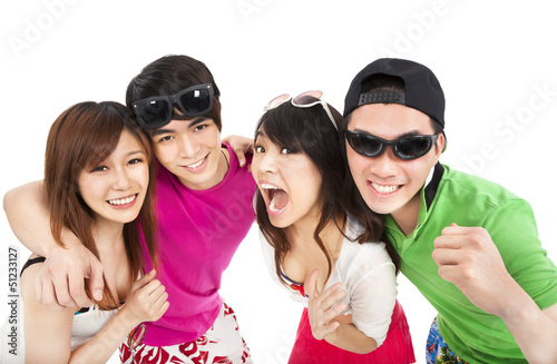 Photo: happy young group laughing happy young group laughing