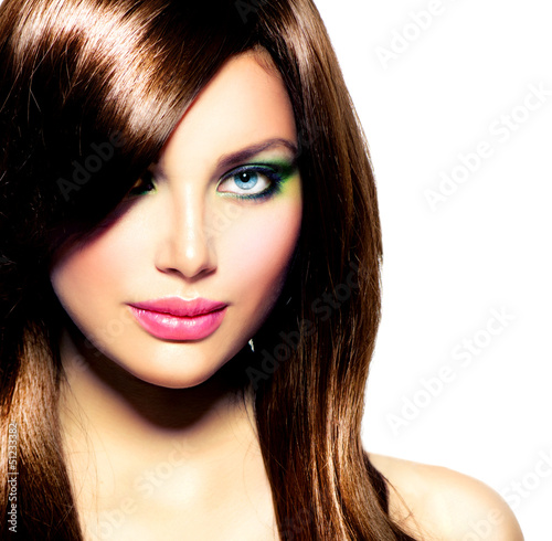 Photo: Beautiful Brunette Girl. Healthy Long Brown Hair Beautiful Brunette Girl. Healthy Long Brown Hair