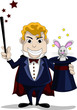 Vector: The magician with him attraction The magician with him attraction