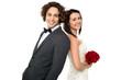 Love couple, back to back. Studio shot