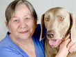 Photo: Senior happy woman and dog Senior happy woman and dog