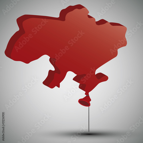 Illustration: map of Ukraine in form of a balloon map of Ukraine in form of a balloon