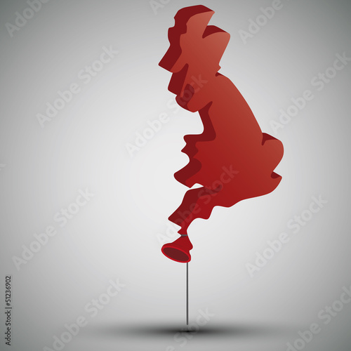 Illustration: map of Great Britain in form of a balloon map of Great Britain in form of a balloon