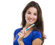 Beautiful woman with a toothbrush