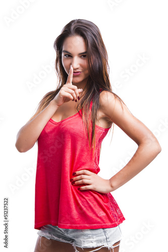 Photo: Woman asking to make less noise Woman asking to make less noise
