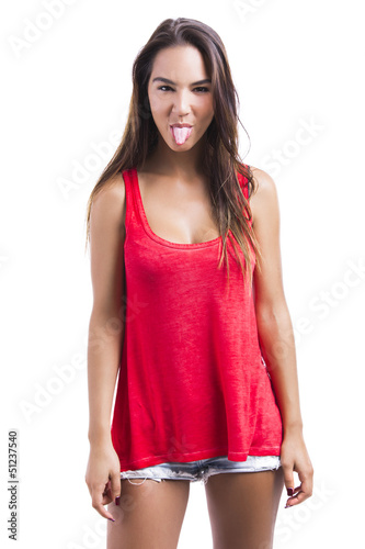 Photo: Girl with tongue off Girl with tongue off