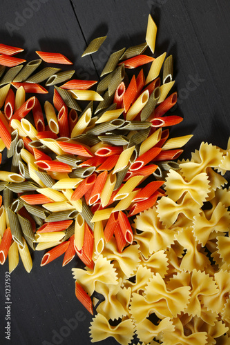 Photo: Variety of types and shapes of Italian pasta Variety of types and shapes of Italian pasta