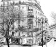 Paris under the first winter snow