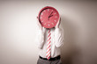 funny businessman with wall clock