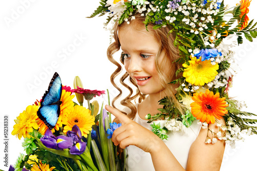 Photo: Child with flower hairstyle. Child with flower hairstyle.