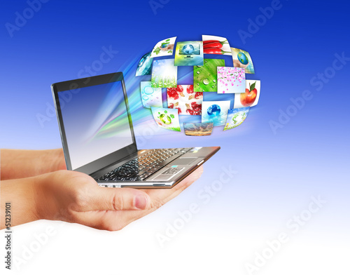 Illustration: Television and internet production technology concept Television and internet production technology concept