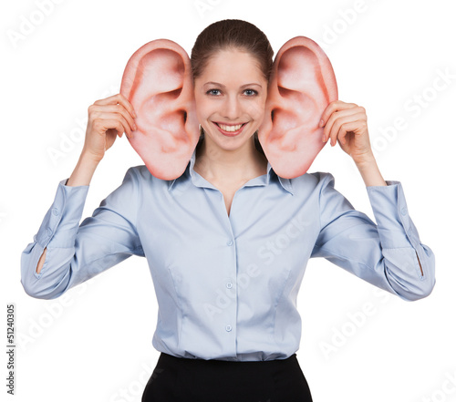 Photo: Cute girl with big funny ears Cute girl with big funny ears